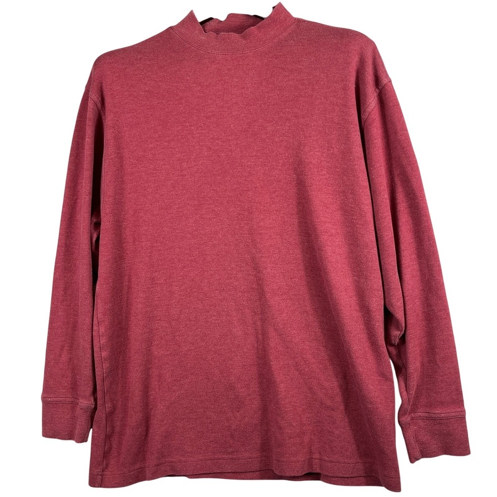 Greg Norman Mens M Play Dry Mock Turtleneck Golf Long Sleeve Burgundy Shirt